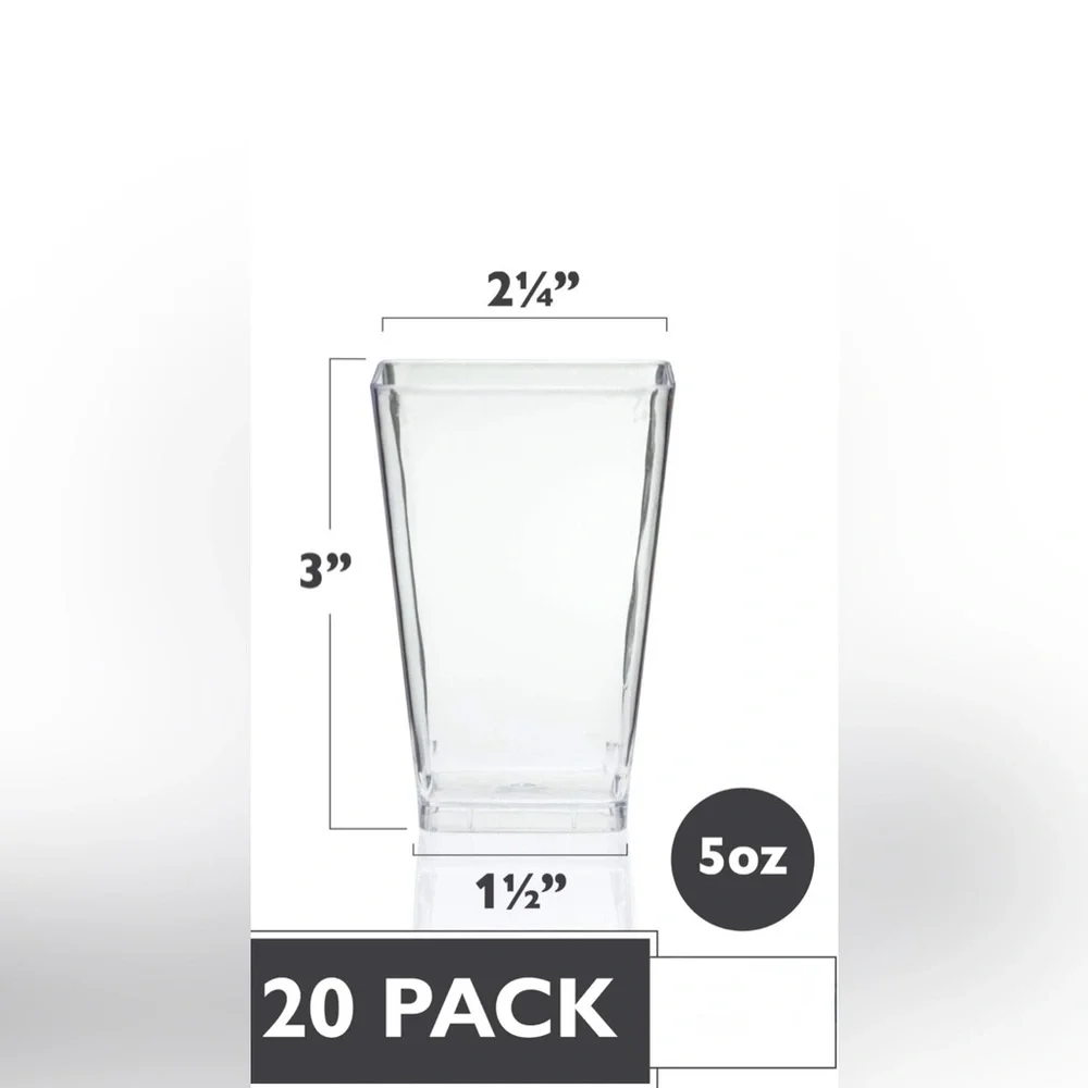 💜 Mini Dessert Cups 5 oz ~~ 20 Clear Cups